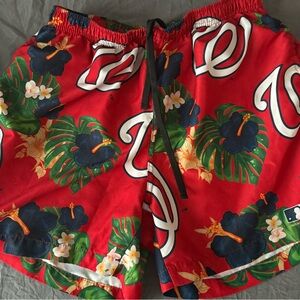 MLB Washington National’s Red Floral Men's Swim Shorts